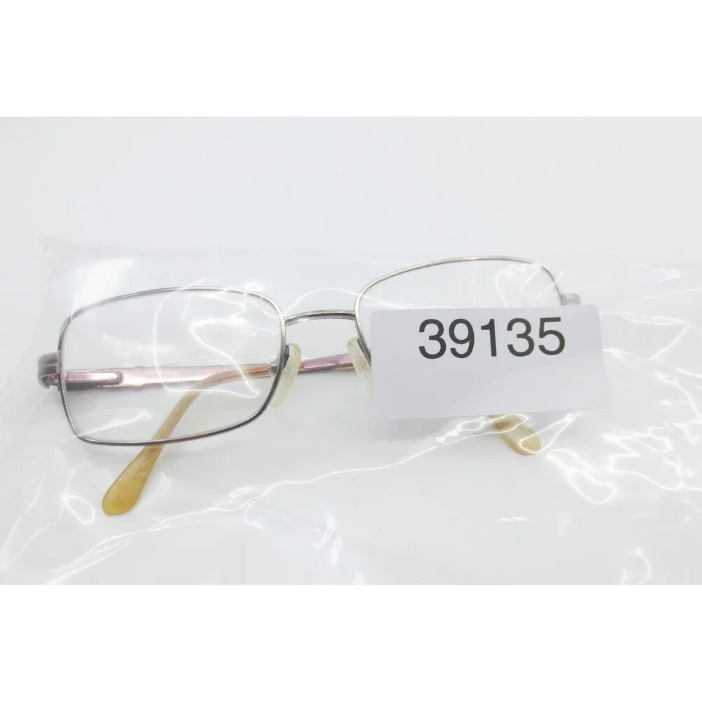 Genny 767-B 5371 Silver Rectangular Eyeglass Frames Made in Italy 52-17-135